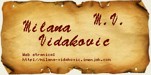 Milana Vidaković vizit kartica